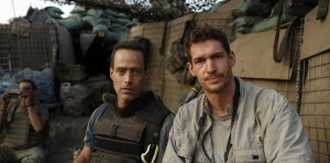 Filmmakers Sebastian Junger (L), and Tim Hetherington (R) at the Restrepo outpost, Korengal Valley, Afghanistan - Outpost Films