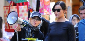 Madonna and Abbie Cornish on the set of W.E. in NYC - photo: Splash