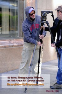 Edward Burns seen filming outside Tiffany's on Fifth Avenue in New York City - photo: Splash