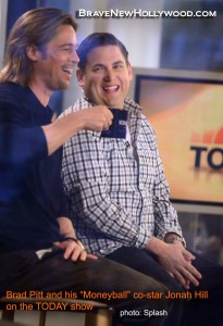 Brad Pitt and Jonah Hill appear on the Today Show (photo: Splash)